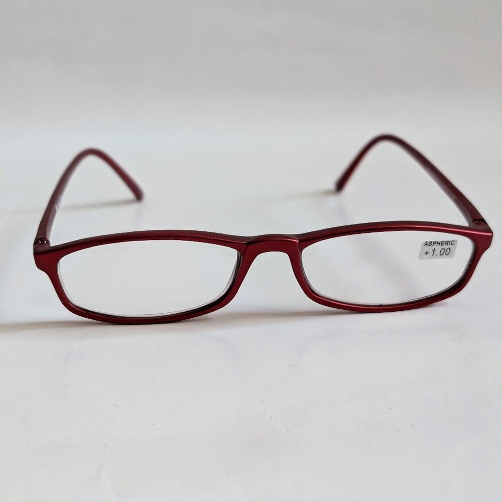 NWT Vintage 90's PC Rectangle Colored Frame Reading Glasses (M. Red)